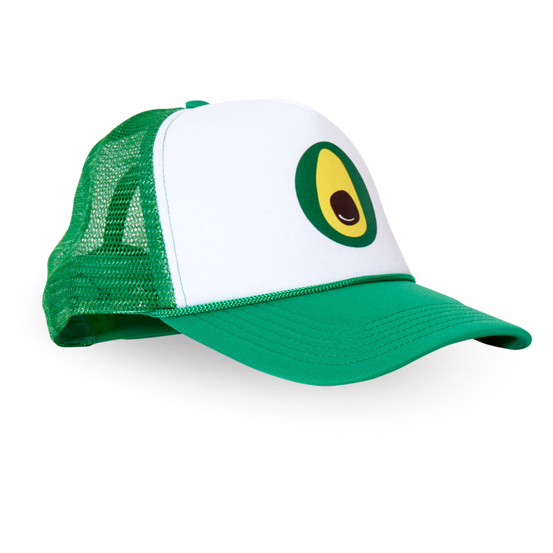 Davocadoguy Green and White Trucker Hat with Our Avocado Logo. We ship Nationwide. Unisex, One size Fits all.