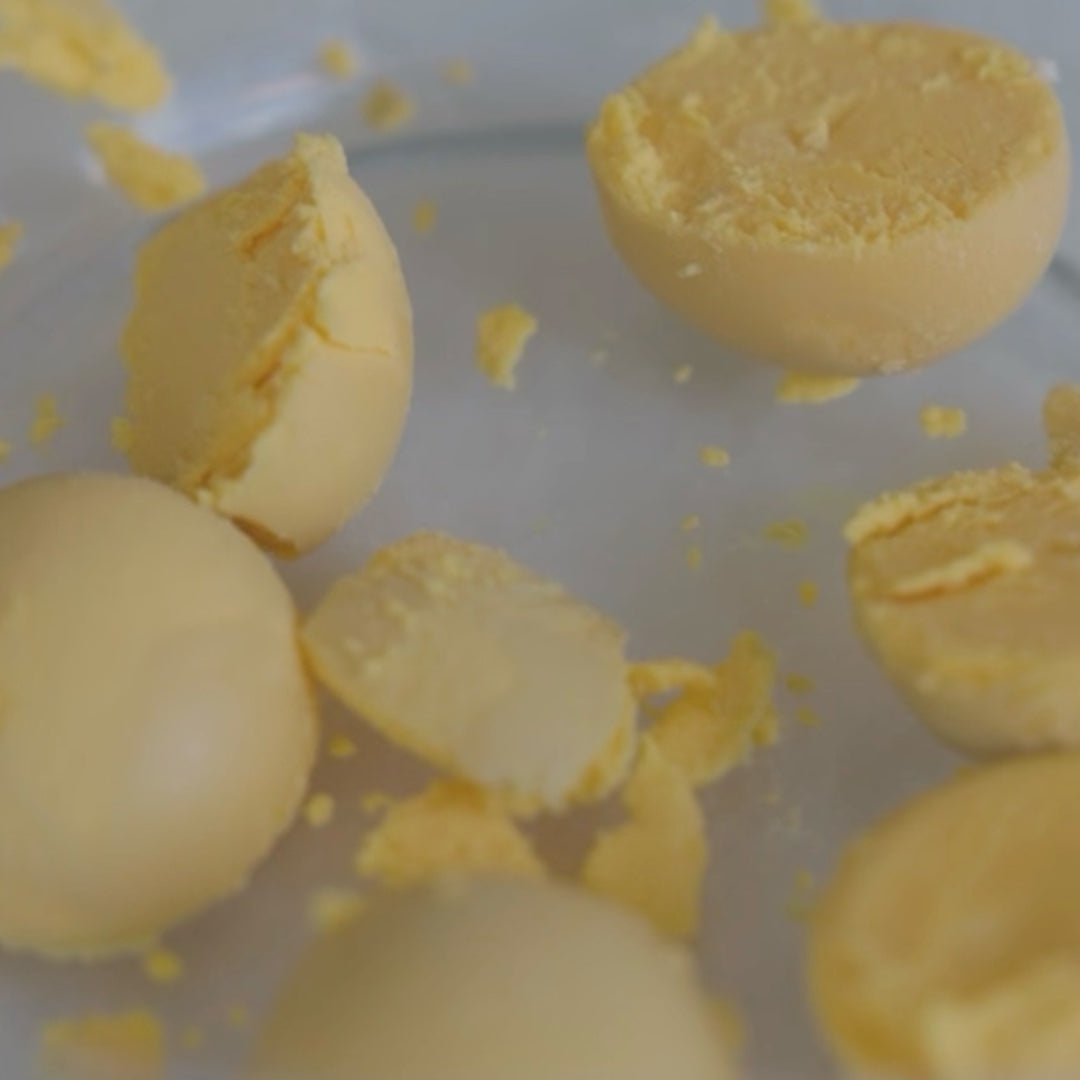 hard-boiled eggs with yolks removed and crumbled